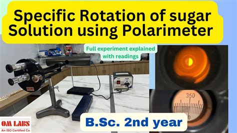 polarimeter experiment using sugar solution in hindi|polarimeter rotation of sugar.